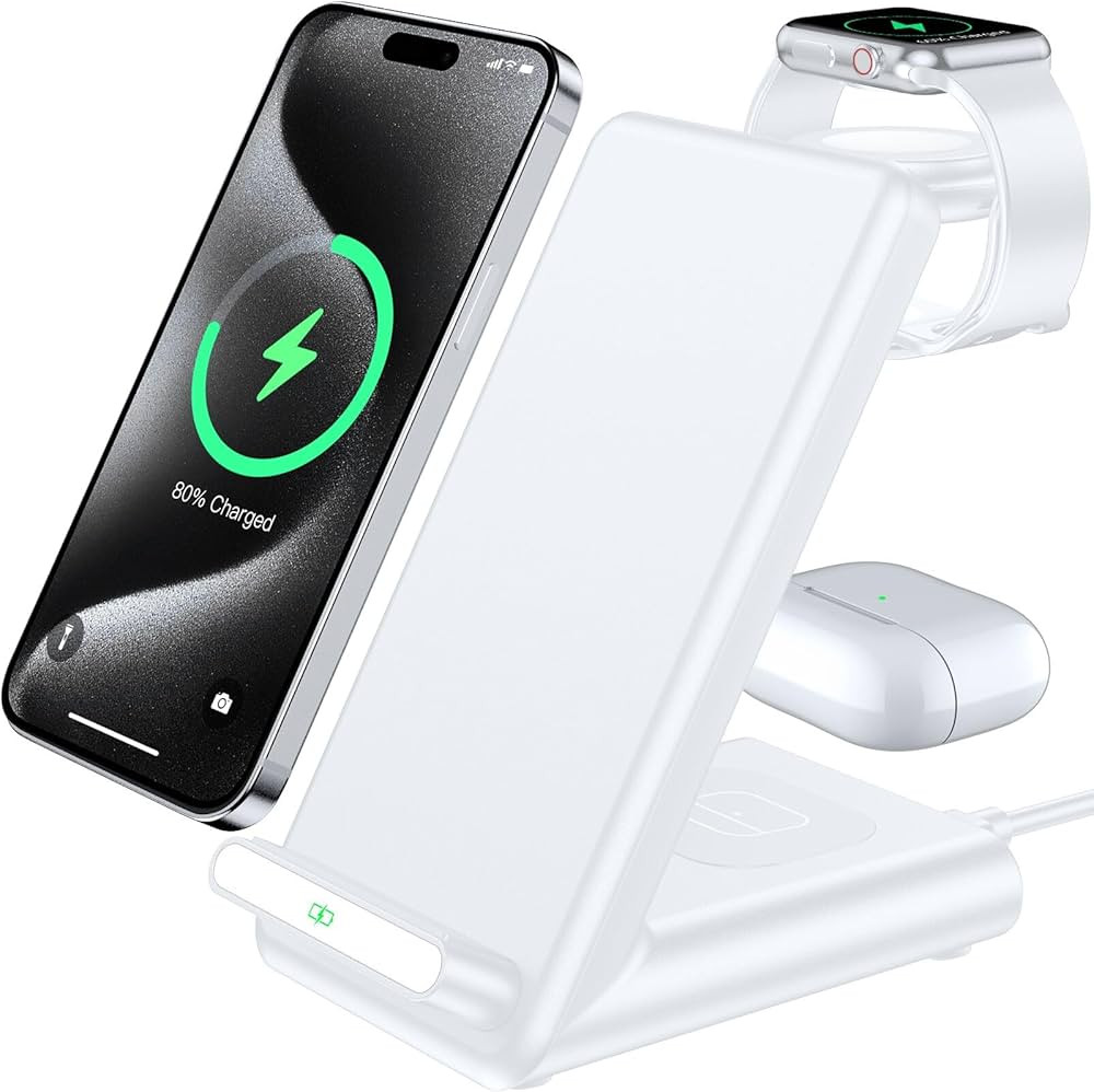 Wireless Charging Station,3 in 1 Charging Stand Made for Apple Watch Ultra 11 10 9 8 7 6 SE 5 4 3... | Amazon (US)