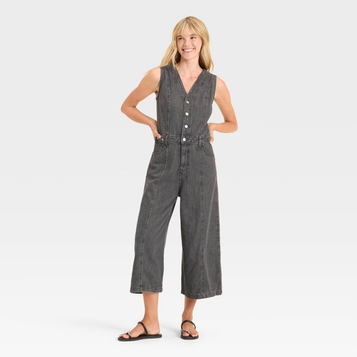 Women's Cropped Denim Jumpsuit - Universal Thread™ | Target