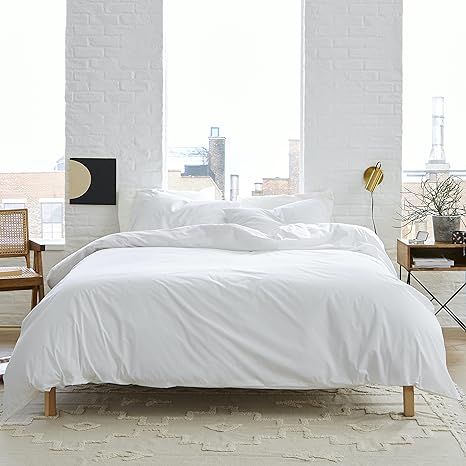 Brooklinen Luxe Starter Sheet Set for Queen Size Bed, Solid White - 3 Piece Set (1 Fitted Sheet +... | Amazon (US)
