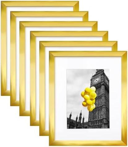 8X10 Modern Gold Picture Frame with High Definition Plexiglass, 5X7 Photo Frames Set of 6, Displa... | Amazon (CA)