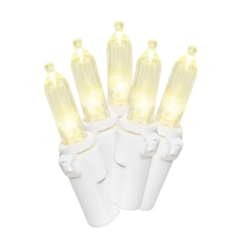 Holiday Time 100-Count Warm White LED Mini Christmas Lights, with White Wire, 21 feet - Walmart.c... | Walmart (US)