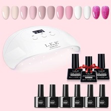 LKE UV LED Nail Lamp Nail Tools w Gel Nail Polish Kit Colors Gel Nail Polish Kit Nail Art Starter Kit with Light Base Gel Nail Polish Kits Gel Nails | SHEIN