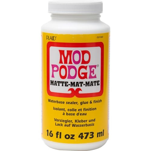 Mod Podge Matte Sealer, Glue & Finish: All-in-One Craft Solution- Quick Dry, Easy Clean, for Wood, Paper, Fabric & More. Non-Toxic - Craft with Confidence, Made in USA, 16 oz., Pack of 1 | Amazon (US)