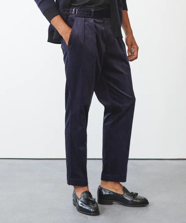 Italian Corduroy Gurkha Trouser in Navy | Todd Snyder