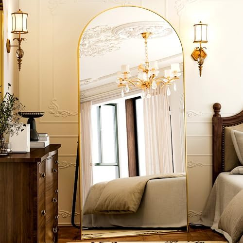 GLSLAND-77 x38 Arched Full Length Mirror - Oversize Floor Mirrors Aluminum Alloy Frame Full Body ... | Amazon (US)
