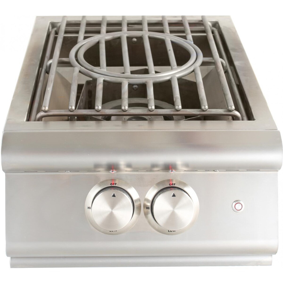 Blaze LTE Built-In Natural Gas High Performance Power Burner w/ Wok Ring & Stainless Steel Lid - BLZ-PBLTE-NG | BBQ Guys