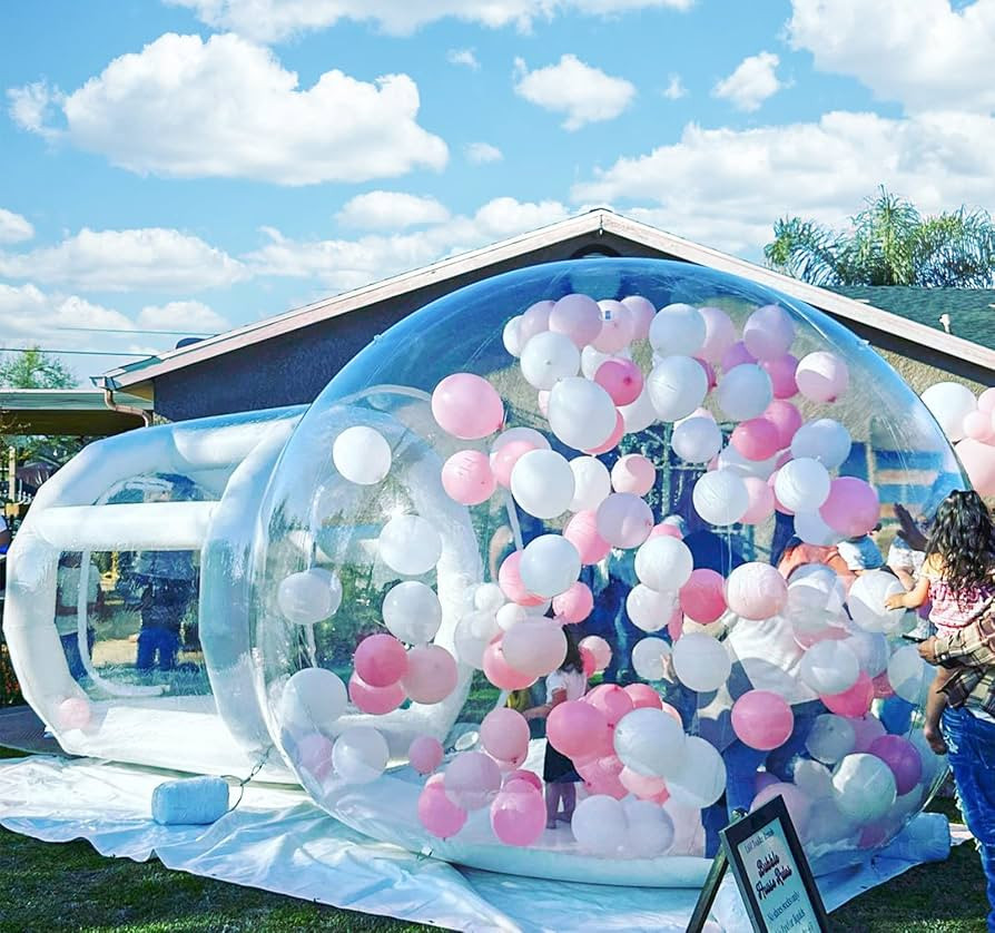 Inflatable Clear Bubble Tent 10ft, Commercial Grade Tarpaulin PVC Kids Party Balloons Bubble Hous... | Amazon (US)