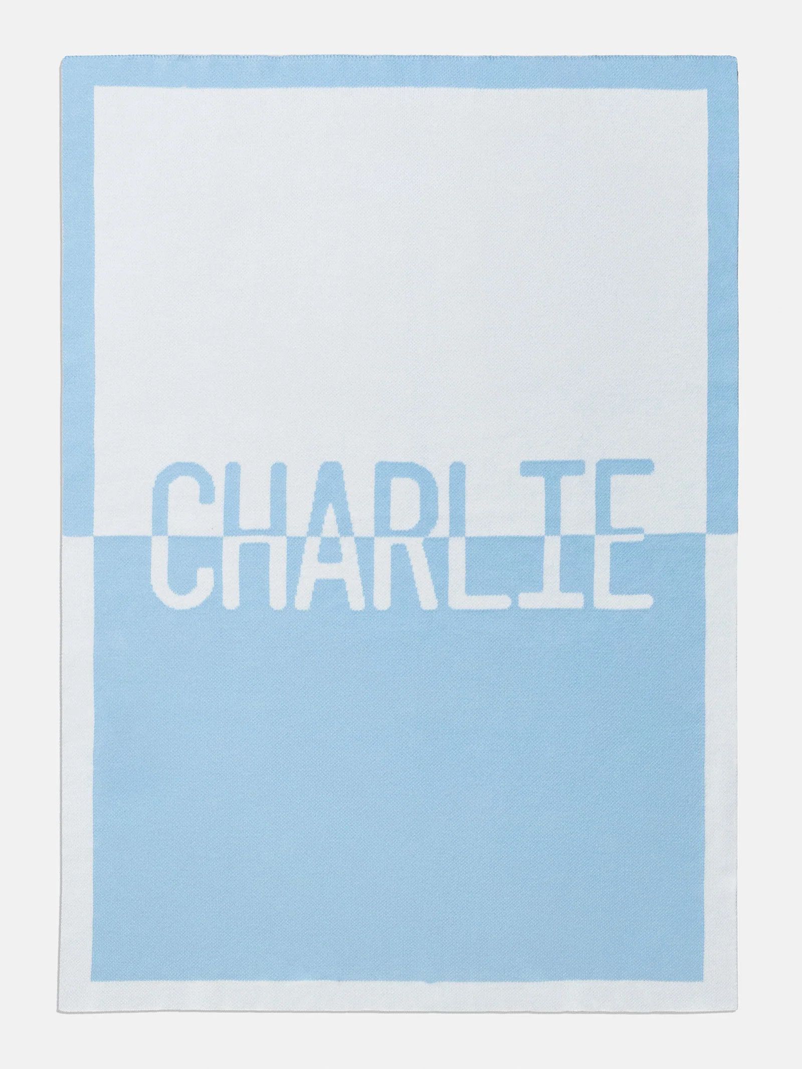 Spell It Out Custom Blanket - White/Sky Blue | BaubleBar (US)