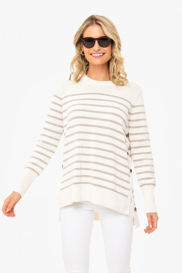 Latte Bar Harbor Striped Sweater | Tuckernuck (US)