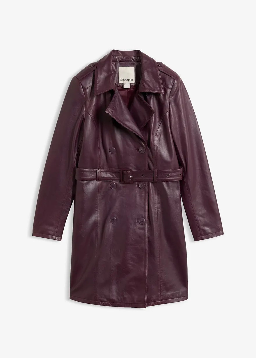 Leder-Trenchcoat aus Lammnappa | Bonprix DE