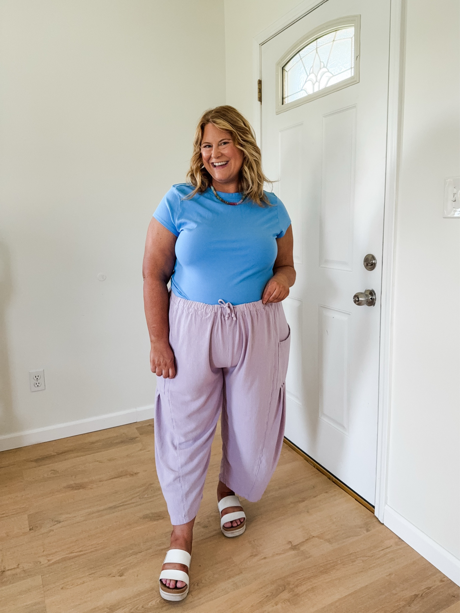 Wearing an XL in my tee and a large in my linen pants

#LTKBump #LTKMidsize #LTKSeasonal