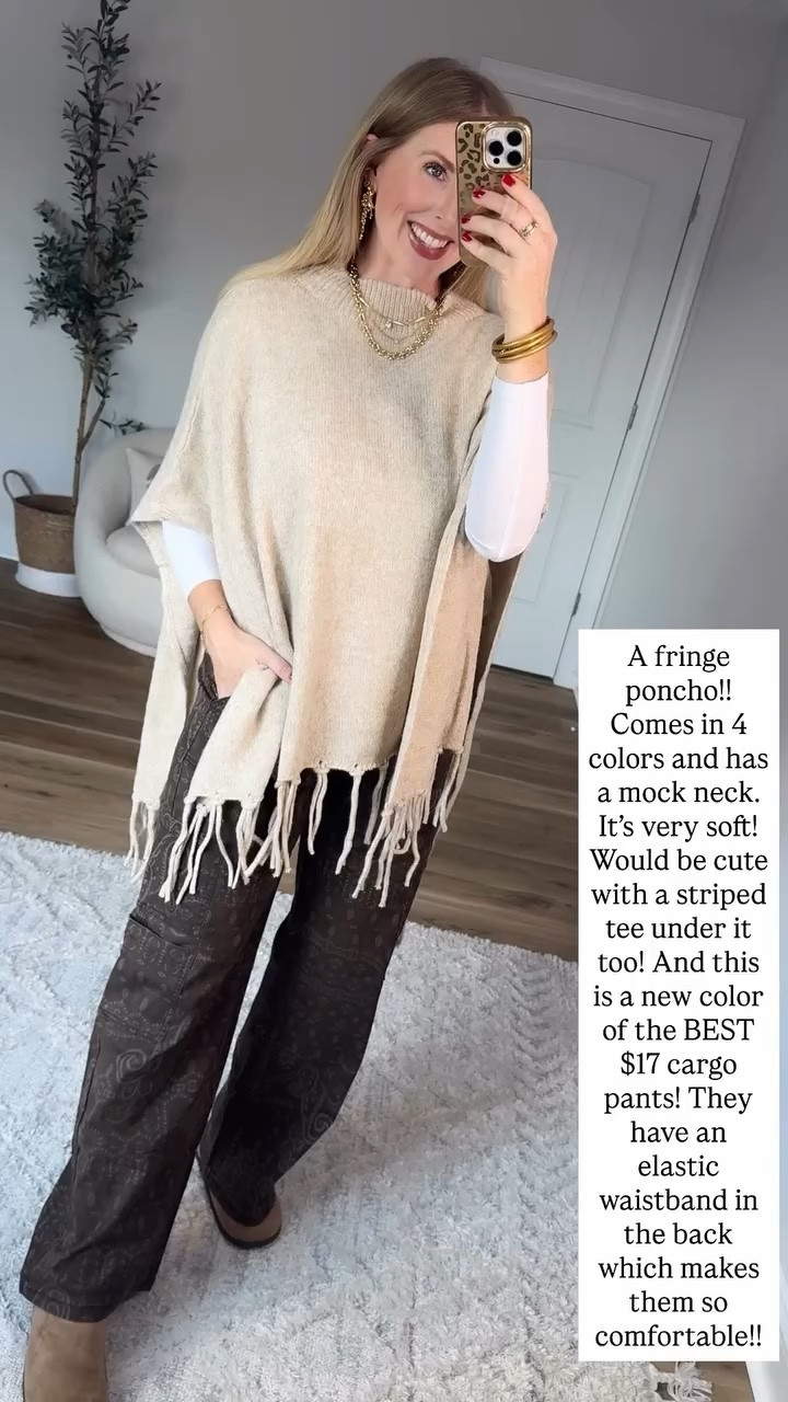 Fringe poncho and bandana print pants from Walmart!