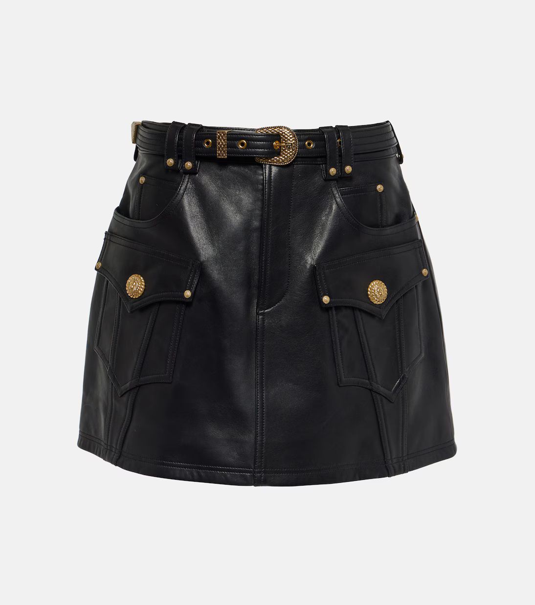 Belted A-line leather miniskirt | Mytheresa (INTL)