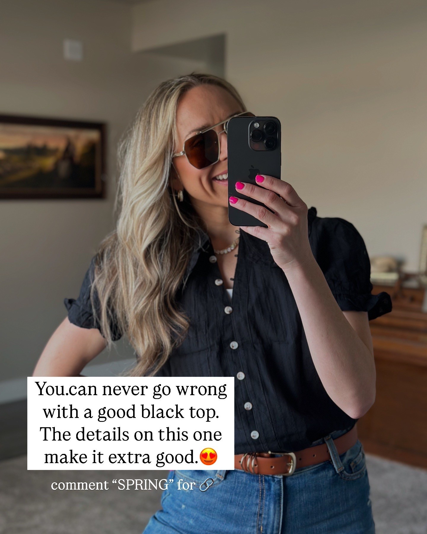 Love this black blouse for spring! Lightweight and has so many cute details. True to size.

#LTKSeasonal #LTKStyleTip #LTKFindsUnder50