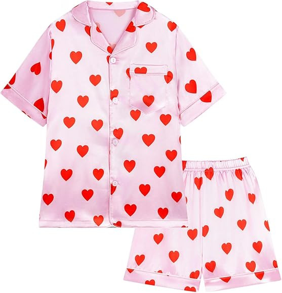Weixinbuy Pajama Set for Kid Baby Boy Girl Button-up Silk Pajama Sleepwear Nightwear Loungewear C... | Amazon (US)
