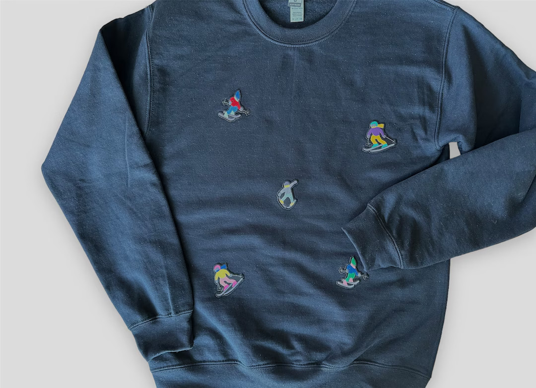 Embroidered [adult] Skiers Long Sleeve Tshirt or Sweatshirt | Unisex| Skiing Shirt | Sweatshirt |... | Etsy (US)