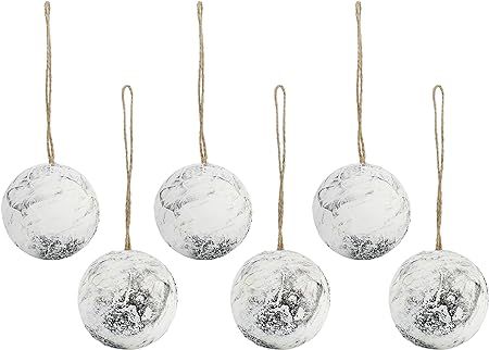 Auldhome Birch Ball Christmas Ornaments (Set of 6, 3.5-Inch); Woodland Themed Holiday Decorations... | Amazon (US)