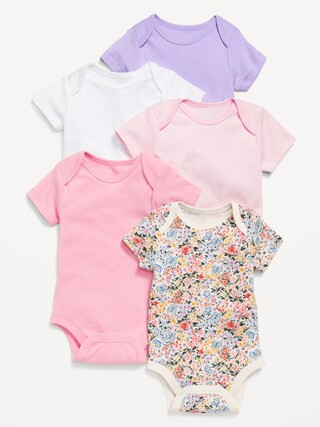 Short-Sleeve Bodysuit 5-Pack for Baby | Old Navy (US)