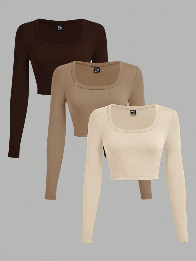 Cropped long sleeved shirts | SHEIN