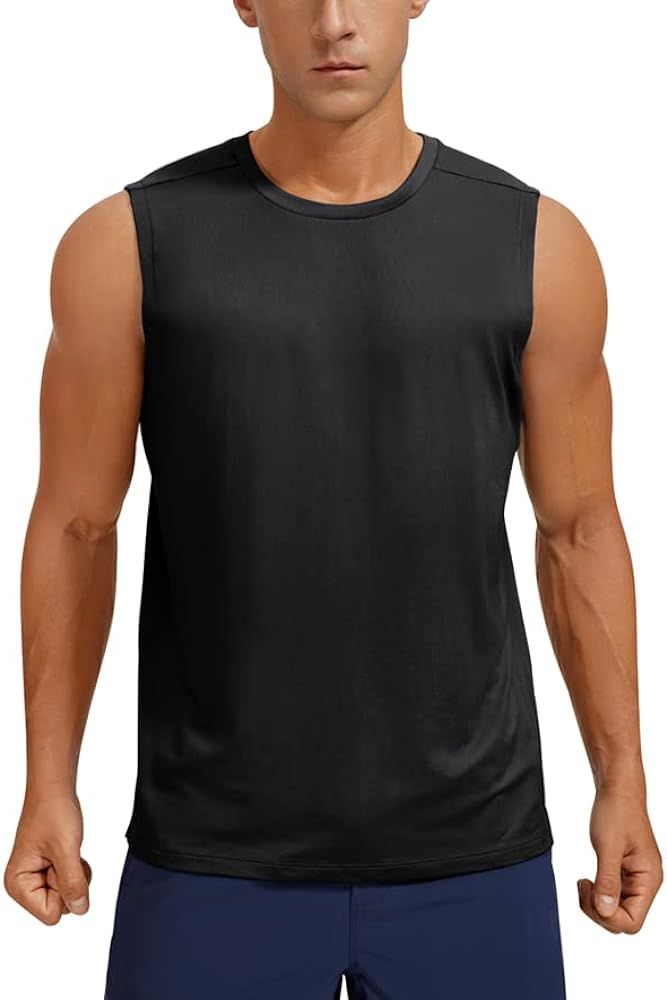 CRZ YOGA Men's Workout Tank Tops Stretchy Quick Dry Sleeveless Running Shirts Athletic Gym Tops | Amazon (US)