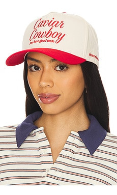 Eleven Eleven Caviar Cowboy Cap in Beige & Red from Revolve.com | Revolve Clothing (Global)
