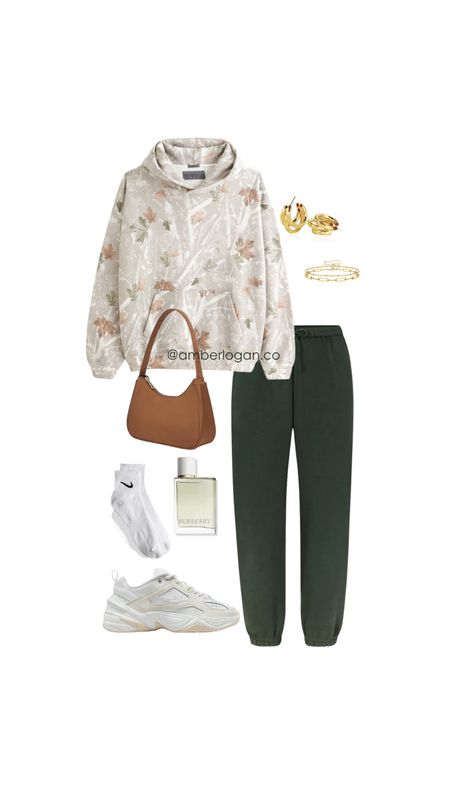 Casual outfit idea 

Viral Abercrombie camo Oversized hoodie, sweatpants, neutral purse, Nike socks, casual neutral new balance sneakers, gold affordable jewelry 

#LTKU #LTKGiftGuide #LTKstyletip