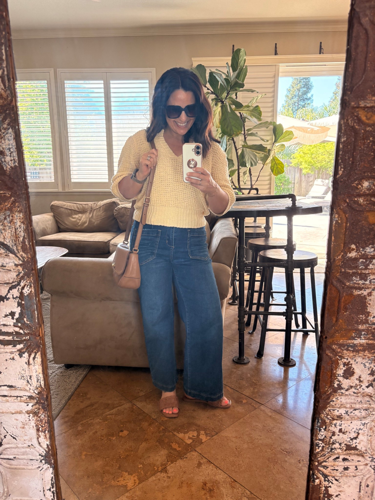 First day of spring was amazing! 🤩 

Love this yellow short sleeve sweater and my petite friendly wide leg jeans. I’m 5’2” and wearing size 4. 

#LTKPetite #LTKSeasonal #LTKOver40