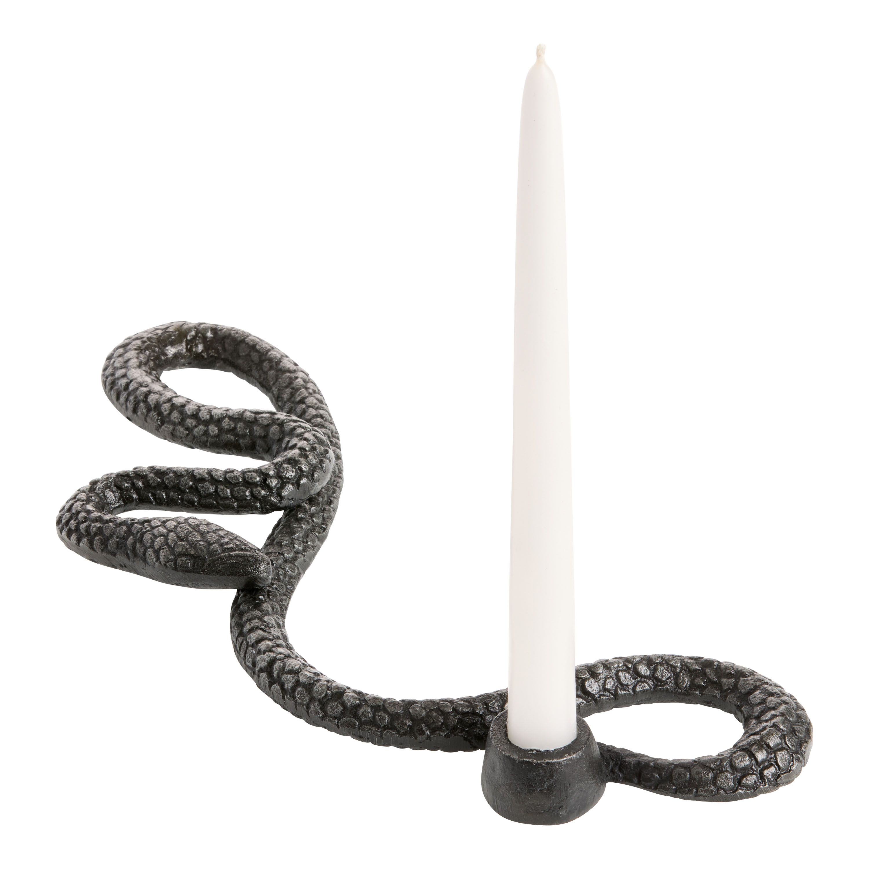 Antique Black Metal Snake Taper Candle Holder | World Market