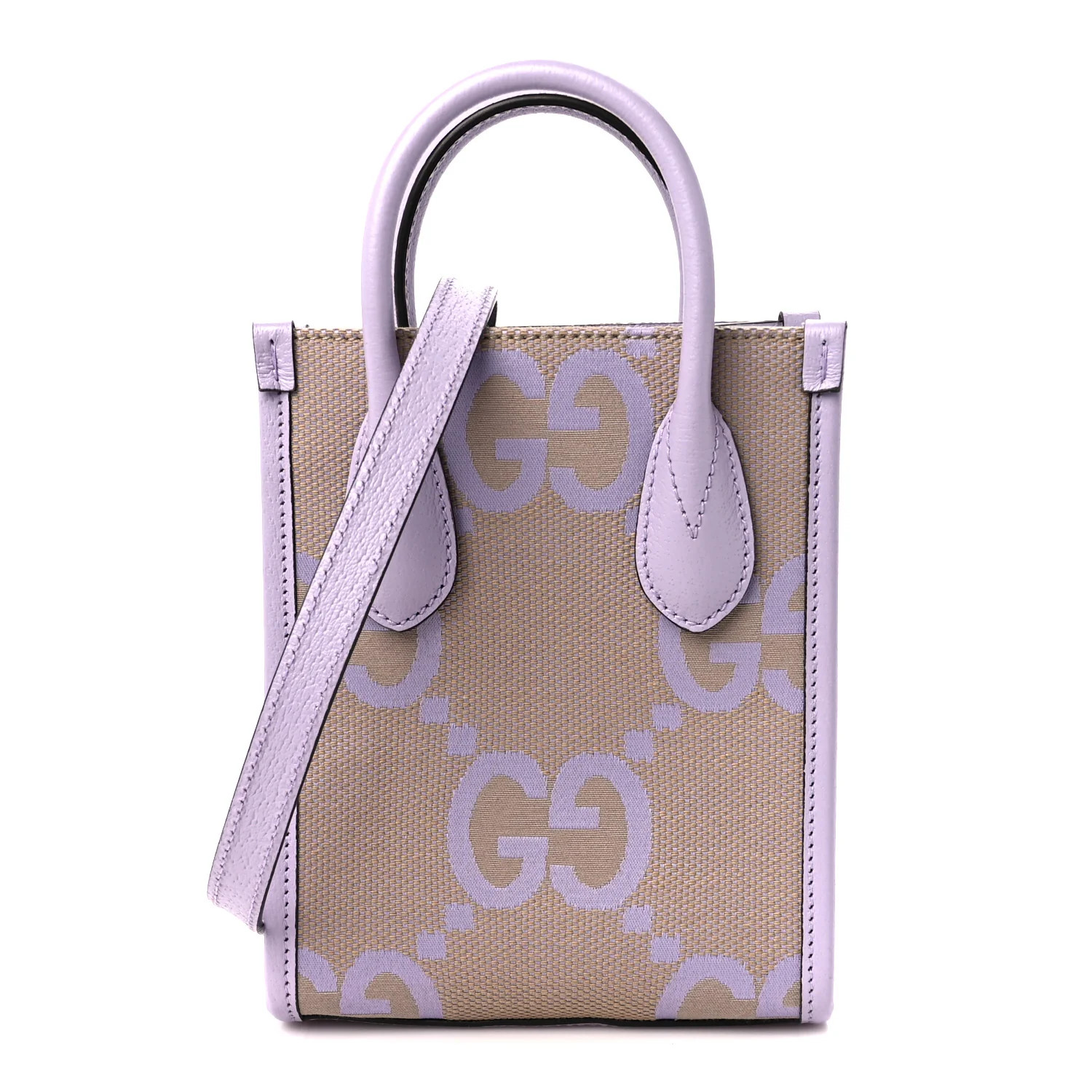 Monogram Jumbo GG Textured Dollar Calfskin Mini Tote Bag Beige Lapis | FASHIONPHILE (US)