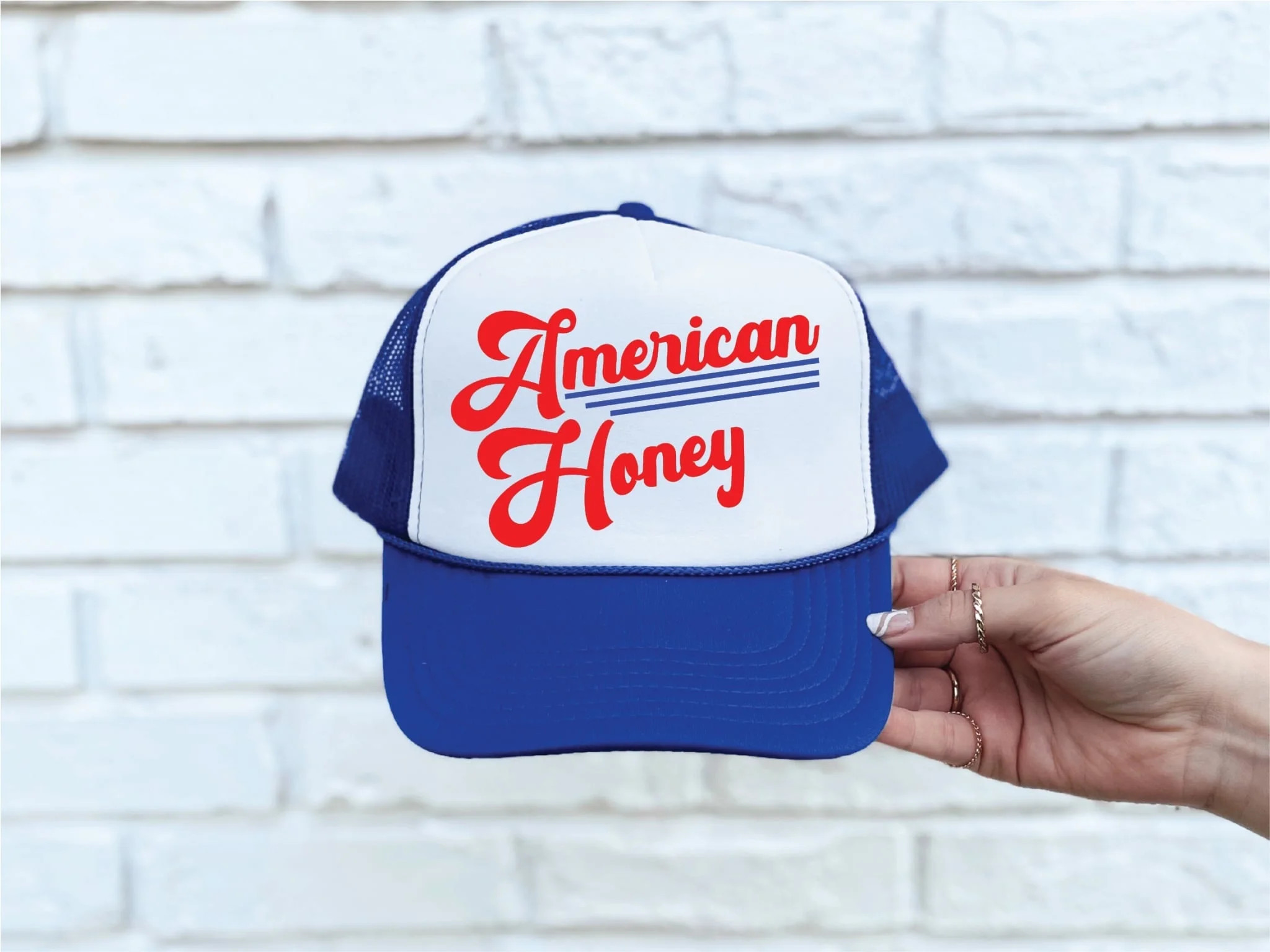American Honey Blue & White Trucker Hat | Walmart (US)