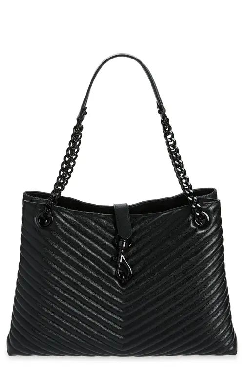 Rebecca Minkoff Edie Chevron Quilted Tote in Black at Nordstrom | Nordstrom