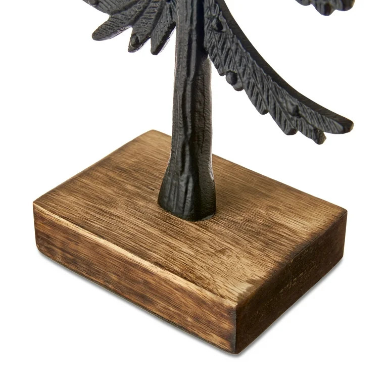 Large Metal and Wood Tilting Tree Christmas Tabletop Decoration, Black and Brown, 12.48", by Holi... | Walmart (US)
