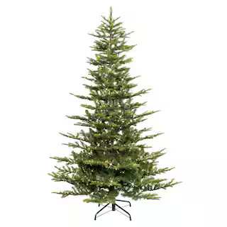 Puleo International 6.5 ft. Prelit Incandescent Aspen Green Fir Artificial Christmas Tree with 50... | The Home Depot