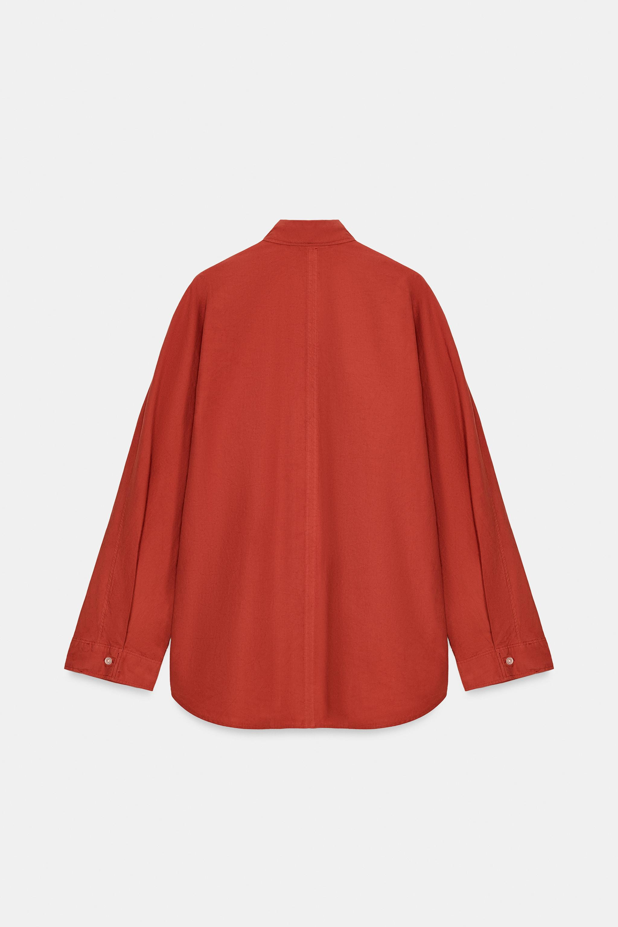 WASHED OVERSIZE POPLIN SHIRT | Zara UK