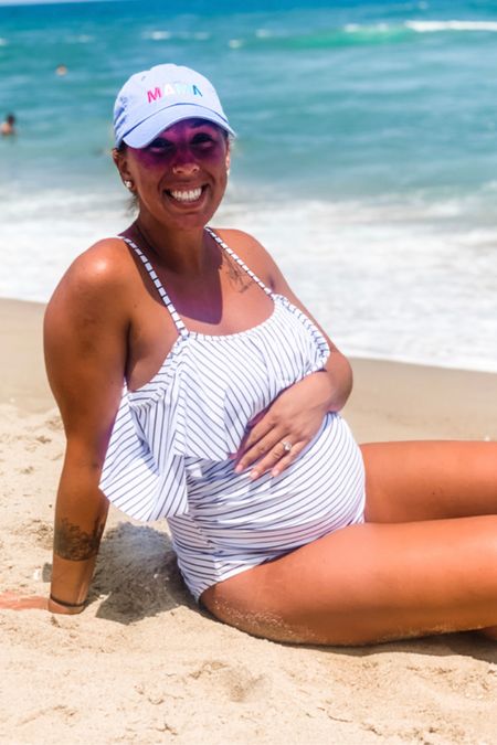 This maternity swimsuit with ruffles is so so cute!

#LTKbump #LTKunder100 #LTKswim