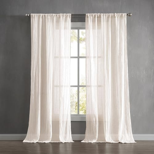French Connection - Charter Crushed, Window Curtain, Set of 2 Panels, Semi Sheer, Modern Home Dec... | Amazon (US)