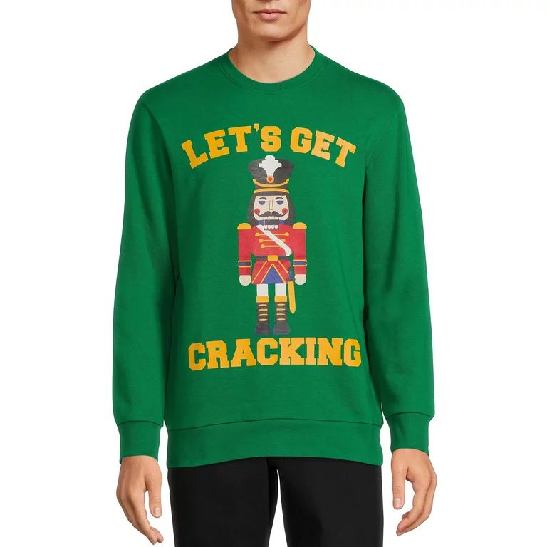 Holiday Time Men's Let's Get Cracking Christmas Sweatshirt | Walmart (US)