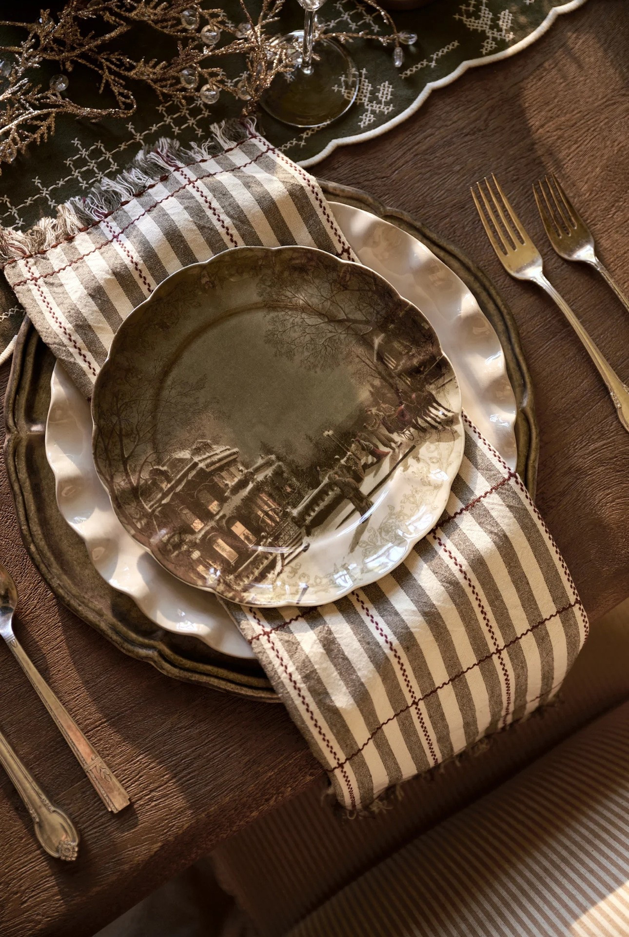 Classic Christmas Scene Winter City Dessert Plate

#LTKHome