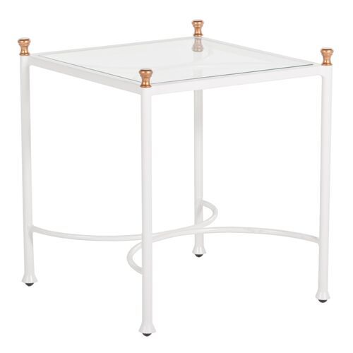 Frances Side Table, White/Antique Gold | One Kings Lane