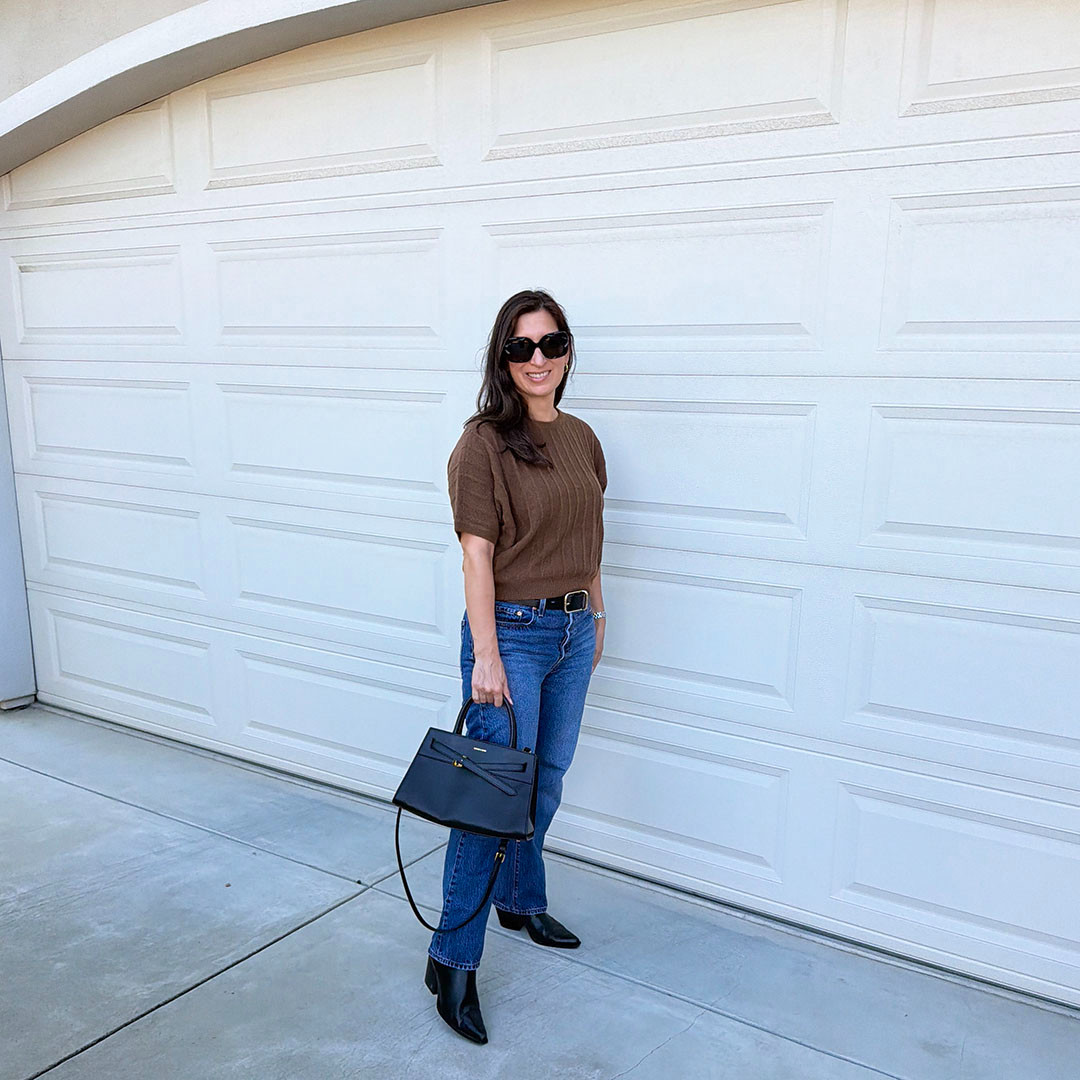 Loving this short sleeve sweater for fall outfit ideas. It's so comfy and perfect for late summer, early fall. Love! 

 #LTKootd #LTKOver40 #LTKPetite
