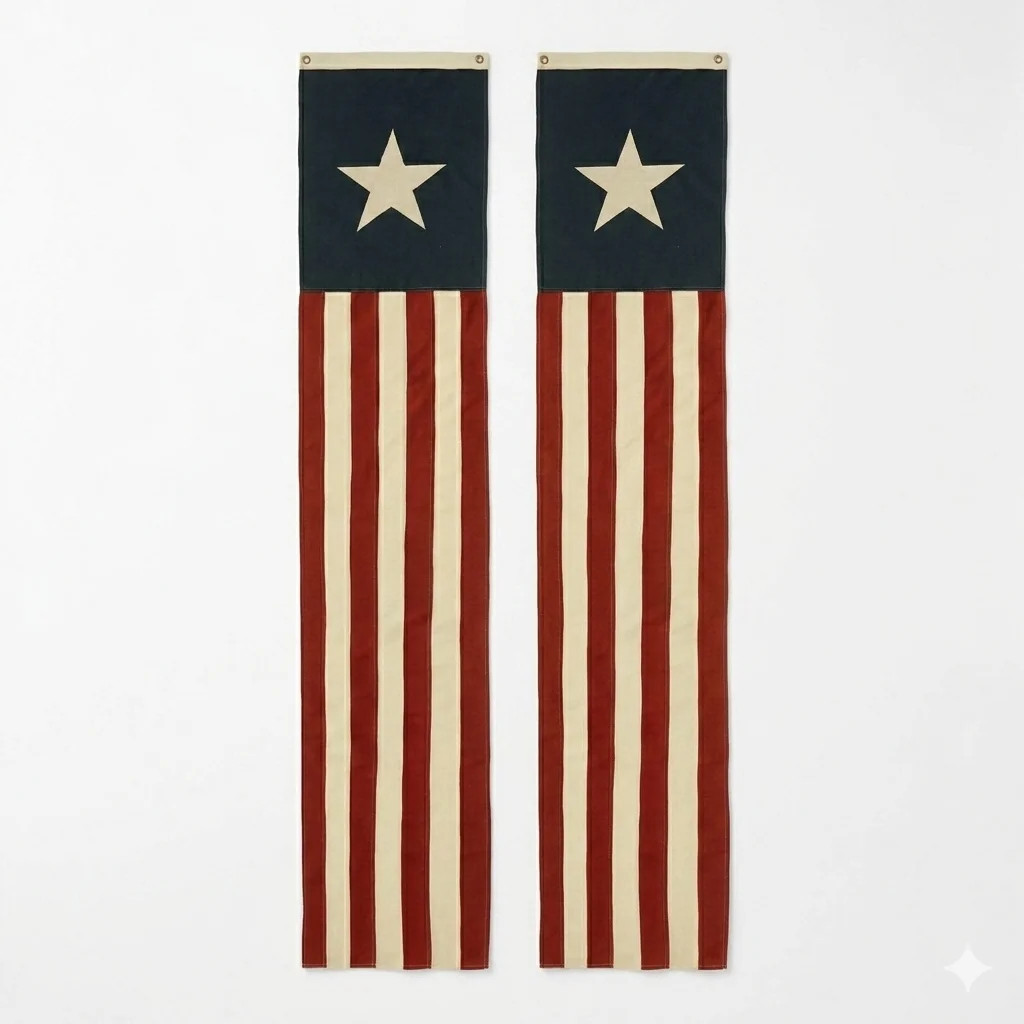 2PCS Heritage American Flag Banner, 98" American US Bunting Flag Patriotic Half Banner Flag Decor... | Walmart (US)