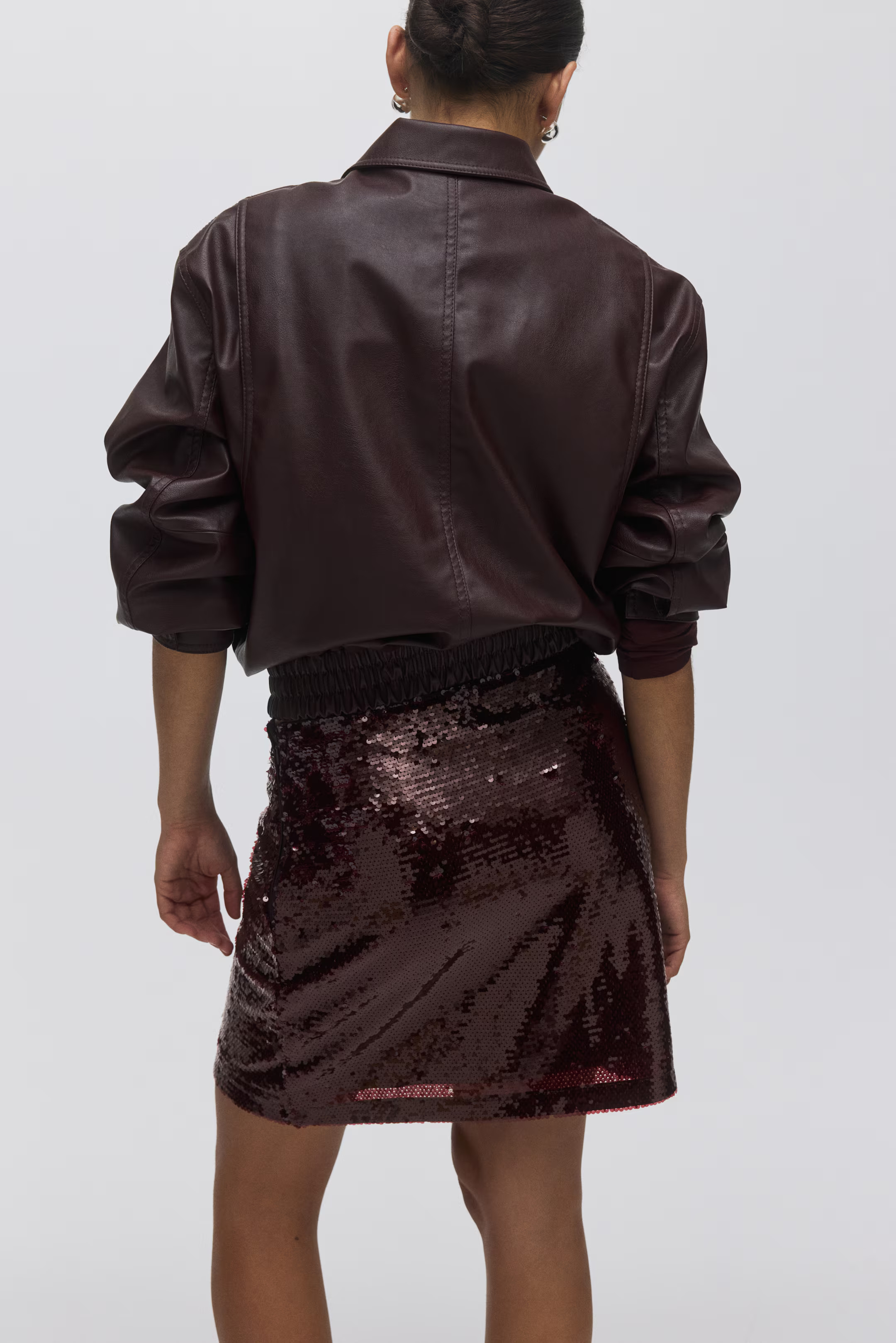 Sequined Skirt - Burgundy - Ladies | H&M US | H&M (US + CA)