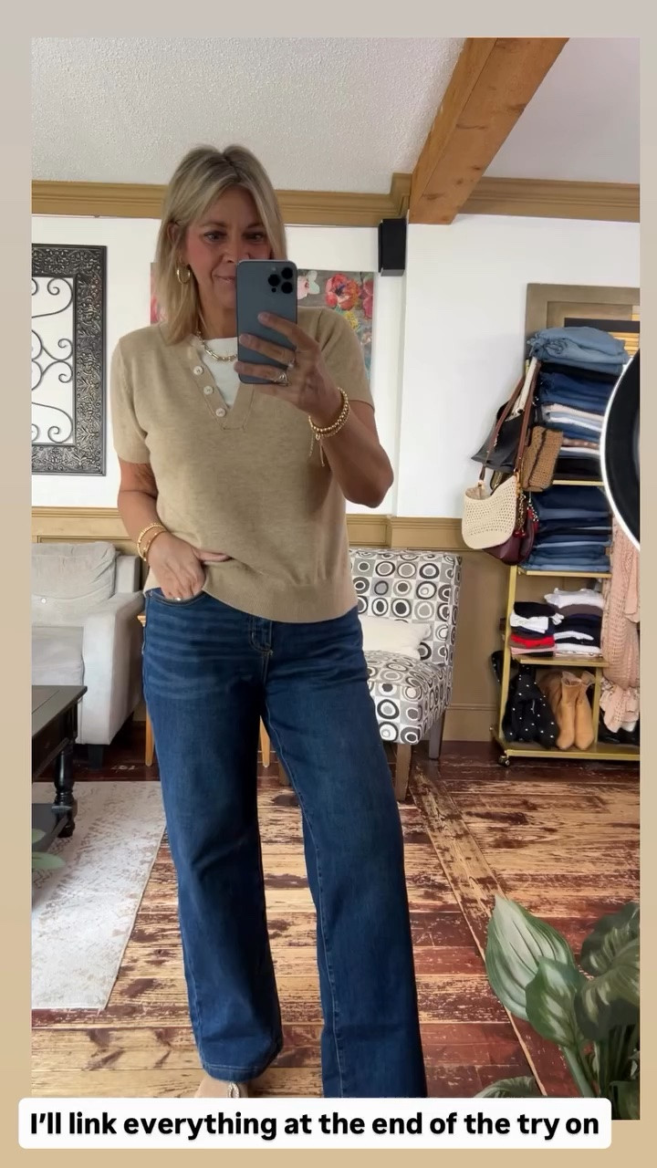 Top size large, jeans size 12

#LTKOver40 #LTKMidsize #LTKWorkwear
