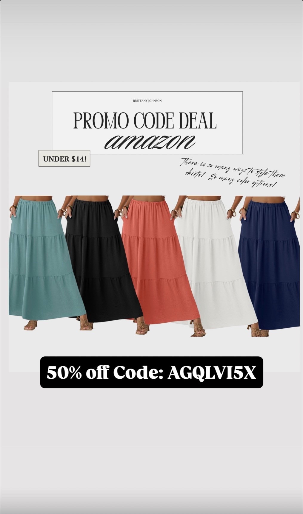 These maxi skirts are a summer MUST 😍☀️
Flowy, comfy, and easy to style for literally any occasion — and they’re under $14 on Amazon! 🤍✨

Use code: AGQLVI5X for 50% OFF 🛍️

#LTKMidsize #LTKgrwm #LTKootd