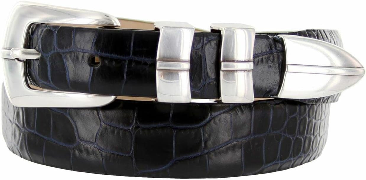 BS8647 Marin Italian Calfskin Genuine Leather Designer Dress Belt 1-1/8"(30mm) taper down to 1"(2... | Amazon (US)