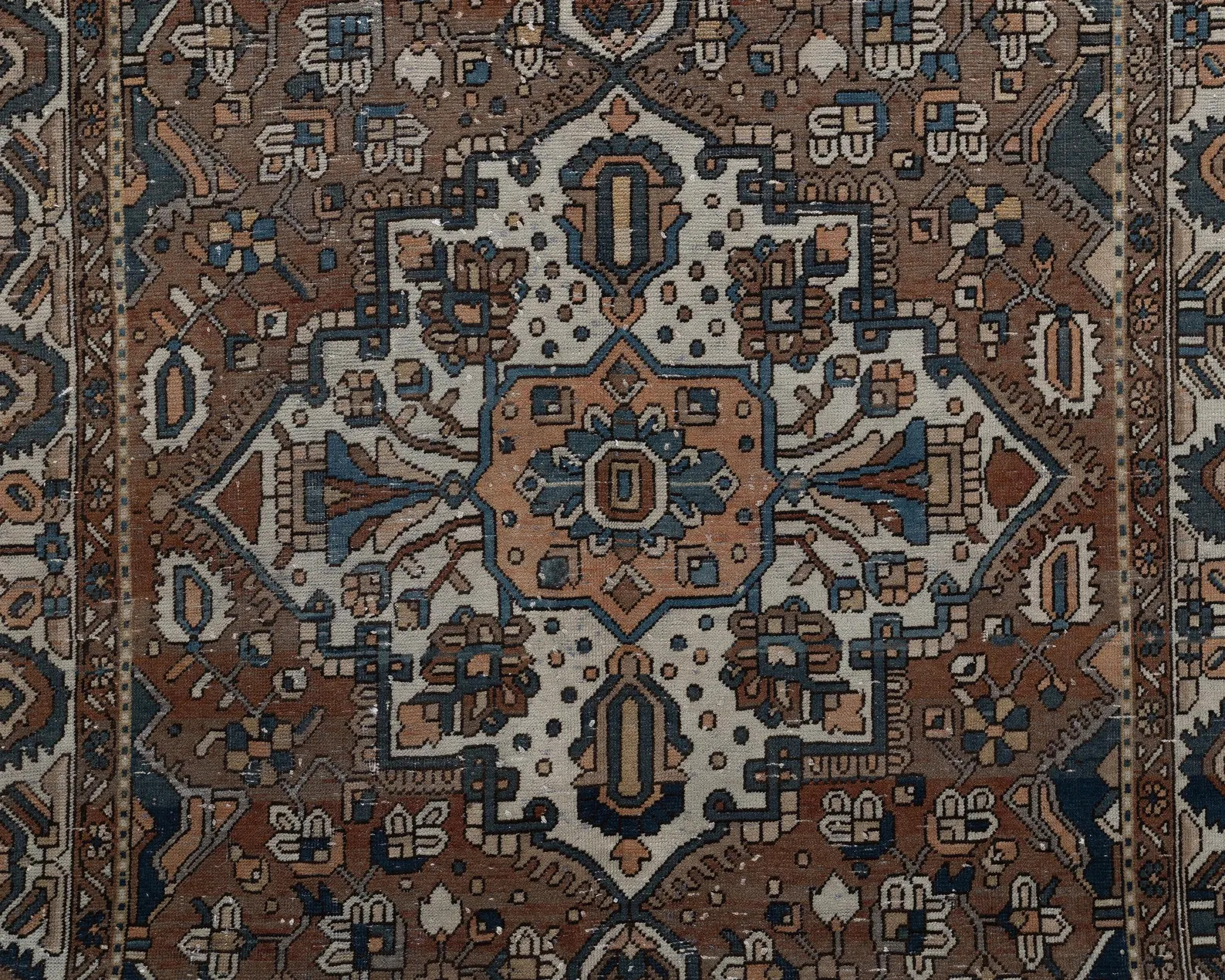 7X10 Vintage Rug Brown Blue Tribal Area Geometric Rug | Etsy (Global)