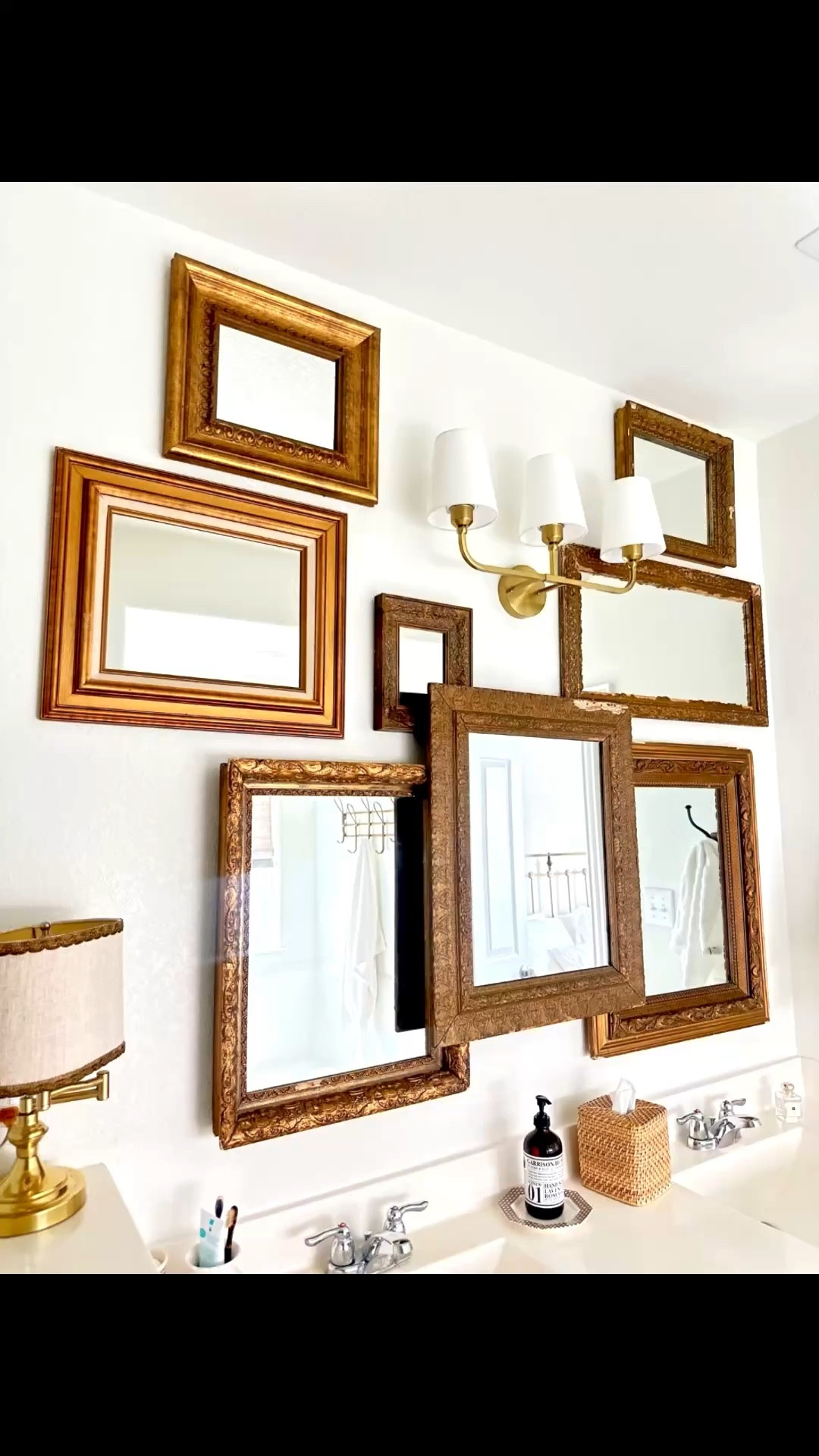 I replaced an ugly and outdated builder grade bathroom vanity light with this gold light fixture with shades from Amazon. 

I was so pleased with the look and quality and the price was so good! 

This would even be a great fixture to cover the lamp shades with a patterned fabric if you’re a DIY’er. 

bathroom update • vanity light fixture 
gold light fixture • light fixture with lampshades • bathroom vanity light 

#LTKHome #LTKdayinmylife