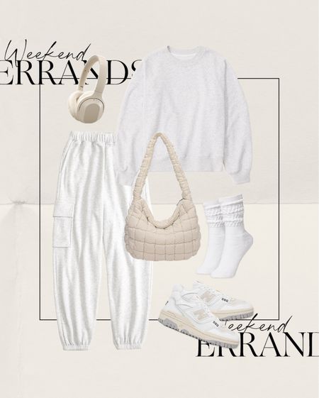 Weekend errands outfit idea 🤍

Cozy outfit, matching set, sweater, new balance sneakers, travel outfit 

#LTKfindsunder50 #LTKstyletip
