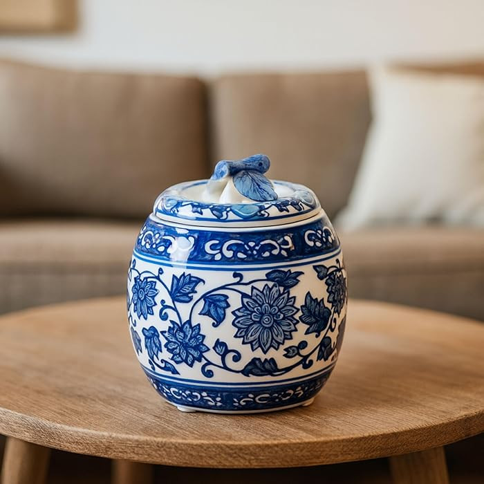 Ceramic Scented Candle with Lid for Home Decor - Pillar and Votive Candle for Indoor and Outdoor ... | Amazon (US)