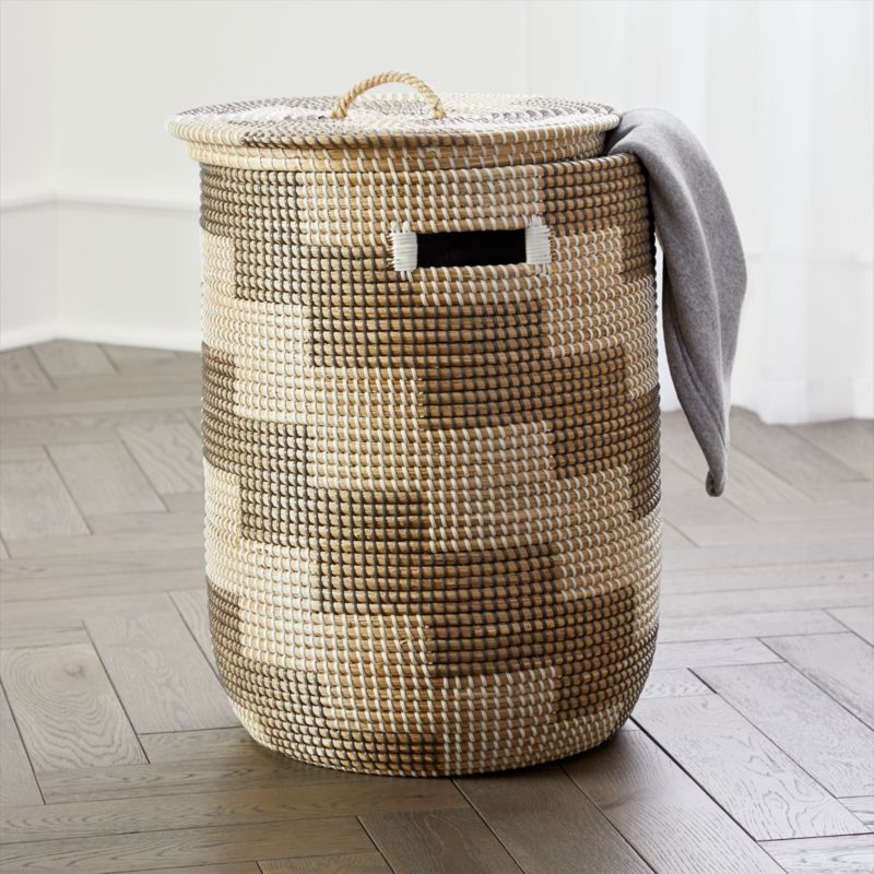 Silver Seagrass Hamper + Reviews | Crate and Barrel | Crate & Barrel